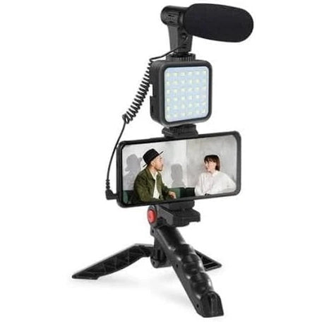 Video-Making Kit with Microphone, LED Light & Tripod