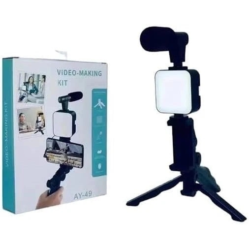 Video-Making Kit with Microphone, LED Light & Tripod